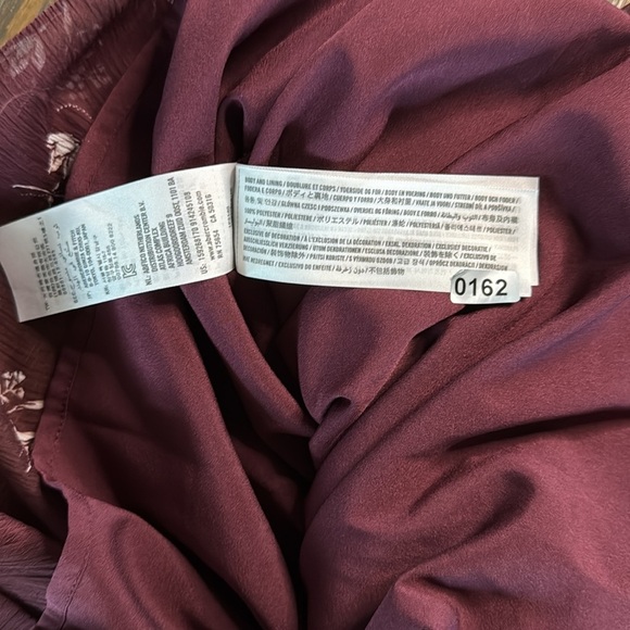 Abercrombie & Fitch Floral Burgundy Lined Dress Size XS - Picture 14 of 14